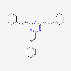 molecular formula C27H21N3 B14704000 2,4,6-Tristyryl-S-triazine CAS No. 21577-41-3