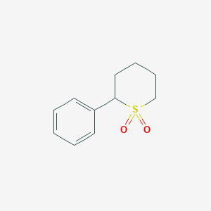 molecular formula C11H14O2S B14704018 2-Phenylthiane 1,1-dioxide CAS No. 14856-64-5