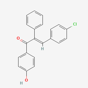 molecular formula C21H15ClO2 B14704029 (E)-3-(4-chlorophenyl)-1-(4-hydroxyphenyl)-2-phenylprop-2-en-1-one CAS No. 24845-41-8