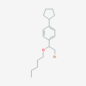 molecular formula C18H27BrO B14704079 alpha-(Bromomethyl)-p-cyclopentylbenzyl pentyl ether CAS No. 21270-10-0