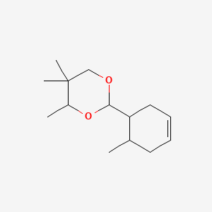 molecular formula C14H24O2 B14704080 4,5,5-Trimethyl-2-(6-methylcyclohex-3-en-1-yl)-1,3-dioxane CAS No. 22454-96-2