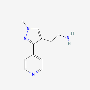 molecular formula C11H14N4 B1470412 2-(1-methyl-3-(pyridin-4-yl)-1H-pyrazol-4-yl)ethan-1-amine CAS No. 1779865-60-9