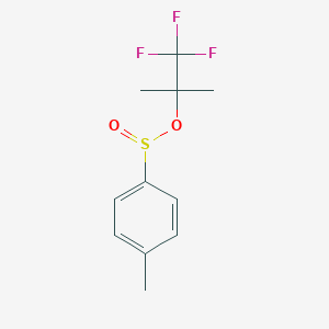 molecular formula C11H13F3O2S B14704133 1,1,1-Trifluoro-2-methylpropan-2-yl 4-methylbenzenesulfinate CAS No. 23730-27-0