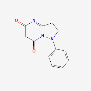 molecular formula C12H11N3O2 B14704146 1-Phenyl-2,3-dihydropyrazolo[1,5-a]pyrimidine-5,7(1H,6H)-dione CAS No. 21675-34-3