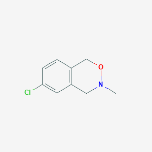 molecular formula C9H10ClNO B14704168 1H-2,3-Benzoxazine, 3,4-dihydro-6-chloro-3-methyl- CAS No. 21977-36-6