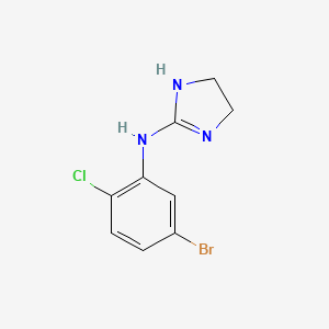 molecular formula C9H9BrClN3 B14704175 N-(5-Bromo-2-chlorophenyl)-4,5-dihydro-1H-imidazol-2-amine CAS No. 15327-50-1