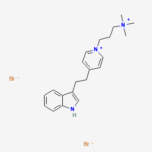 4-(2-Indol-3-ylethyl)-1-(3-(trimethylammonio)propyl)pyridinium dibromide