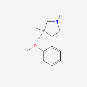 molecular formula C13H19NO B1470421 4-(2-Methoxyphenyl)-3,3-dimethylpyrrolidine CAS No. 1781903-04-5