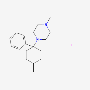 molecular formula C19H31IN2 B14704233 1,1-Dimethyl-4-(4-methyl-1-phenylcyclohexyl)piperazinium, iodide CAS No. 21602-29-9