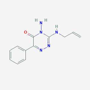 molecular formula C12H13N5O B14704255 4-Amino-6-phenyl-3-[(prop-2-en-1-yl)amino]-1,2,4-triazin-5(4H)-one CAS No. 22279-54-5