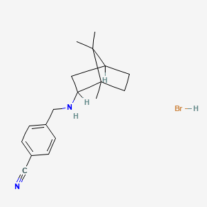 molecular formula C18H25BrN2 B14704281 (+-)-endo-alpha-(2-Bornylamino)-p-tolunitrile hydrobromide CAS No. 22243-56-7