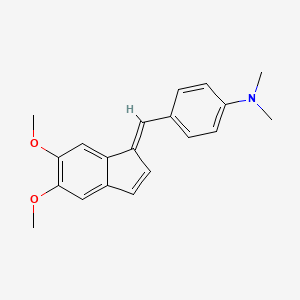 molecular formula C20H21NO2 B14704296 1-(4-Dimethylaminobenzylidene)-5,6-dimethoxyindene CAS No. 21899-30-9