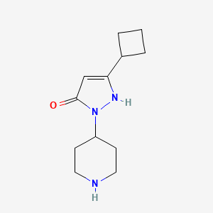 molecular formula C12H19N3O B1470431 3-环丁基-1-(哌啶-4-基)-1H-吡唑-5-醇 CAS No. 2098089-87-1