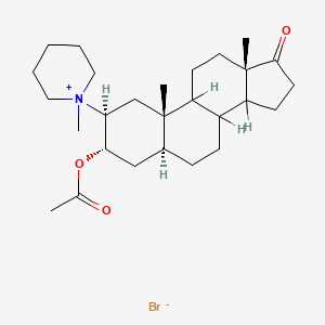 molecular formula C27H44BrNO3 B14704331 1-(3-alpha-Hydroxy-17-oxo-5-alpha-androstan-2-beta-yl)-1-methylpiperidinium bromide acetate CAS No. 14668-13-4