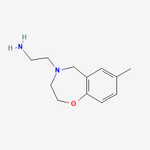 molecular formula C12H18N2O B1470438 2-(7-methyl-2,3-dihydrobenzo[f][1,4]oxazepin-4(5H)-yl)ethan-1-amine CAS No. 1785374-59-5