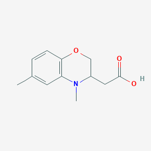 molecular formula C12H15NO3 B1470439 2-(4,6-dimethyl-3,4-dihydro-2H-benzo[b][1,4]oxazin-3-yl)acetic acid CAS No. 1780330-64-4