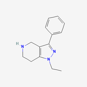 molecular formula C14H17N3 B1470446 1-ethyl-3-phenyl-4,5,6,7-tetrahydro-1H-pyrazolo[4,3-c]pyridine CAS No. 1785530-87-1