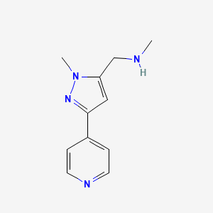 N-methyl-1-(1-methyl-3-(pyridin-4-yl)-1H-pyrazol-5-yl)methanamine