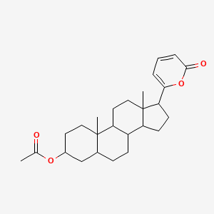 molecular formula C26H36O4 B14704491 17-(2-Oxo-2h-pyran-6-yl)androstan-3-yl acetate CAS No. 23330-42-9