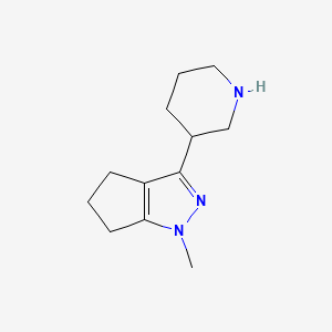 molecular formula C12H19N3 B1470451 1-Methyl-3-(piperidin-3-yl)-1,4,5,6-tetrahydrocyclopenta[c]pyrazole CAS No. 1783543-45-2