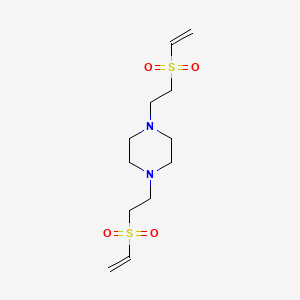 molecular formula C12H22N2O4S2 B14704516 Piperazine, 1,4-bis[2-(ethenylsulfonyl)ethyl]- CAS No. 20636-83-3