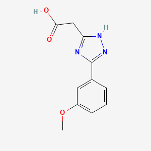molecular formula C11H11N3O3 B1470455 2-(3-(3-methoxyphenyl)-1H-1,2,4-triazol-5-yl)acetic acid CAS No. 2098121-83-4