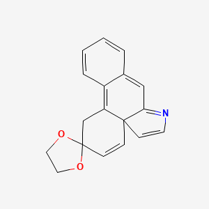 molecular formula C18H15NO2 B14704555 1H-Spiro[dibenzo[d,f]indole-2,2'-[1,3]dioxolane] CAS No. 24971-27-5