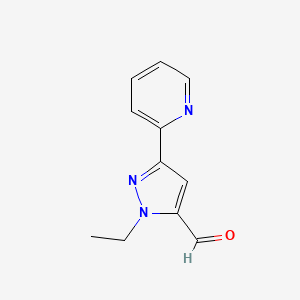 molecular formula C11H11N3O B1470456 1-ethyl-3-(pyridin-2-yl)-1H-pyrazole-5-carbaldehyde CAS No. 1780505-90-9