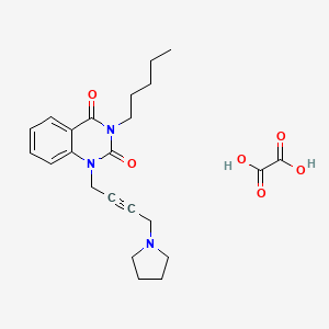 molecular formula C23H29N3O6 B14704567 3-Pentyl-1-(4-(1-pyrrolidinyl)-2-butynyl)-2,4(1H,3H)-quinazolinedione oxalate CAS No. 23905-29-5