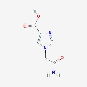 molecular formula C6H7N3O3 B1470462 1-(carbamoylmethyl)-1H-imidazole-4-carboxylic acid CAS No. 1699493-12-3