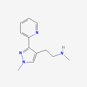 N-methyl-2-(1-methyl-3-(pyridin-2-yl)-1H-pyrazol-4-yl)ethan-1-amine