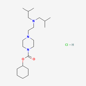 molecular formula C21H42ClN3O2 B14704729 1-Piperazinecarboxylic acid, 4-(2-(diisobutylamino)ethyl)-, cyclohexyl ester, hydrochloride CAS No. 24269-23-6