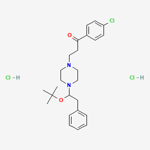 molecular formula C25H35Cl3N2O2 B14704777 4'-Chloro-3-(4-(beta-isobutoxyphenethyl)-1-piperazinyl)propiophenone dihydrochloride CAS No. 21263-33-2