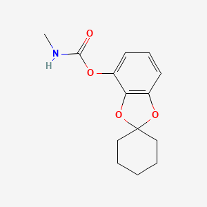 molecular formula C14H17NO4 B14704785 Spiro(1,3-benzodioxole-2,1'-cyclohexan)-4-ol, methylcarbamate CAS No. 22791-18-0