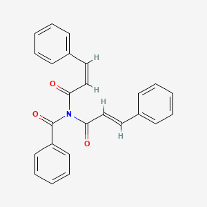 molecular formula C25H19NO3 B14704796 N-[(Z)-3-phenylprop-2-enoyl]-N-[(E)-3-phenylprop-2-enoyl]benzamide CAS No. 23825-28-7