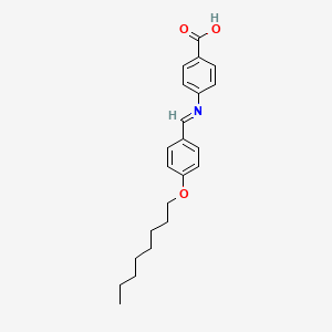 molecular formula C22H27NO3 B14704812 4-[(E)-{[4-(Octyloxy)phenyl]methylidene}amino]benzoic acid CAS No. 15012-43-8