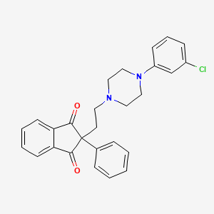 1,3-Indandione, 2-(2-(4-(m-chlorophenyl)-1-piperazinyl)ethyl)-2-phenyl-