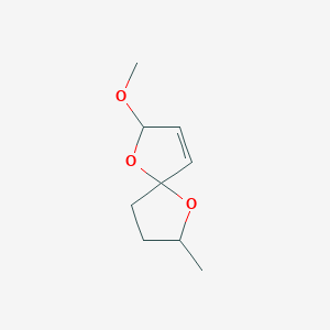 molecular formula C9H14O3 B14705050 2-Methoxy-7-methyl-1,6-dioxaspiro[4.4]non-3-ene CAS No. 21710-82-7