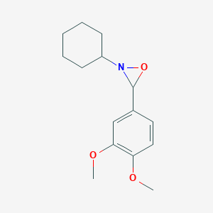 molecular formula C15H21NO3 B14705057 2-Cyclohexyl-3-(3,4-dimethoxyphenyl)oxaziridine CAS No. 23921-85-9