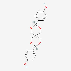 molecular formula C19H20O6 B14705058 Phenol, 4,4'-(2,4,8,10-tetraoxaspiro[5.5]undecane-3,9-diyl)bis- CAS No. 15403-39-1