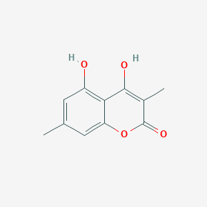 molecular formula C11H10O4 B14705068 4,5-Dihydroxy-3,7-dimethyl-2H-1-benzopyran-2-one CAS No. 23664-27-9