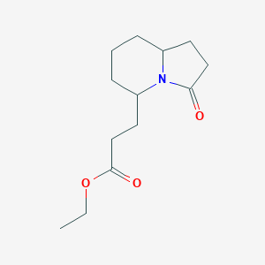 molecular formula C13H21NO3 B14705160 Ethyl 3-(3-oxooctahydroindolizin-5-yl)propanoate CAS No. 25305-20-8