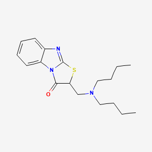 molecular formula C18H25N3OS B14705279 2-((Dibutylamino)methyl)thiazolo(3,2-a)benzimidazol-3(2H)-one CAS No. 22833-32-5