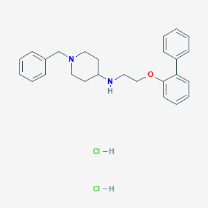 molecular formula C26H32Cl2N2O B147053 N-(1-Benzyl-4-piperidyl)-2-(2-biphenylyloxy)ethylamine dihydrochloride hemihydrate CAS No. 125849-30-1