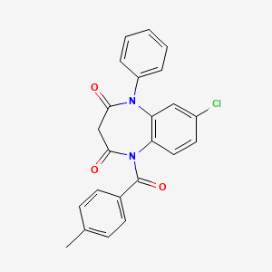 7-Chloro-1-(4-methylbenzoyl)-5-phenyl-1H-1,5-benzodiazepine-2,4(3H,5H)-dione