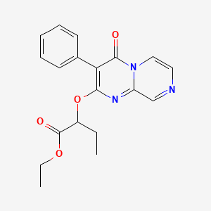 molecular formula C19H19N3O4 B14705535 Ethyl 2-((4-oxo-3-phenyl-4H-pyrazino(1,2-a)pyrimidin-2-yl)oxy)butyrate CAS No. 21271-35-2