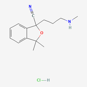 3,3-dimethyl-1-[3-(methylamino)propyl]-2-benzofuran-1-carbonitrile;hydrochloride