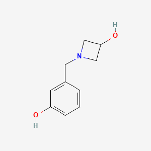 molecular formula C10H13NO2 B1470560 1-[(3-Hydroxyphenyl)methyl]azetidin-3-ol CAS No. 1519313-89-3