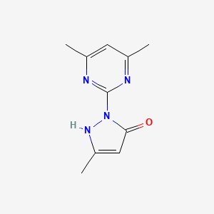 molecular formula C10H12N4O B14705653 2-(4,6-Dimethyl-pyrimidin-2-yl)-5-methyl-1,2-dihydro-pyrazol-3-one CAS No. 23898-81-9