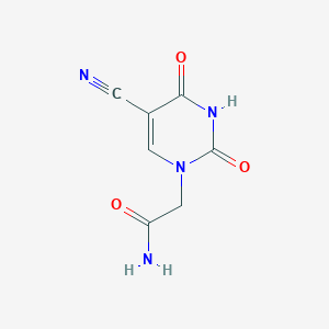 molecular formula C7H6N4O3 B1470570 2-(5-cyano-2,4-dioxo-3,4-dihydropyrimidin-1(2H)-yl)acetamide CAS No. 1537713-90-8